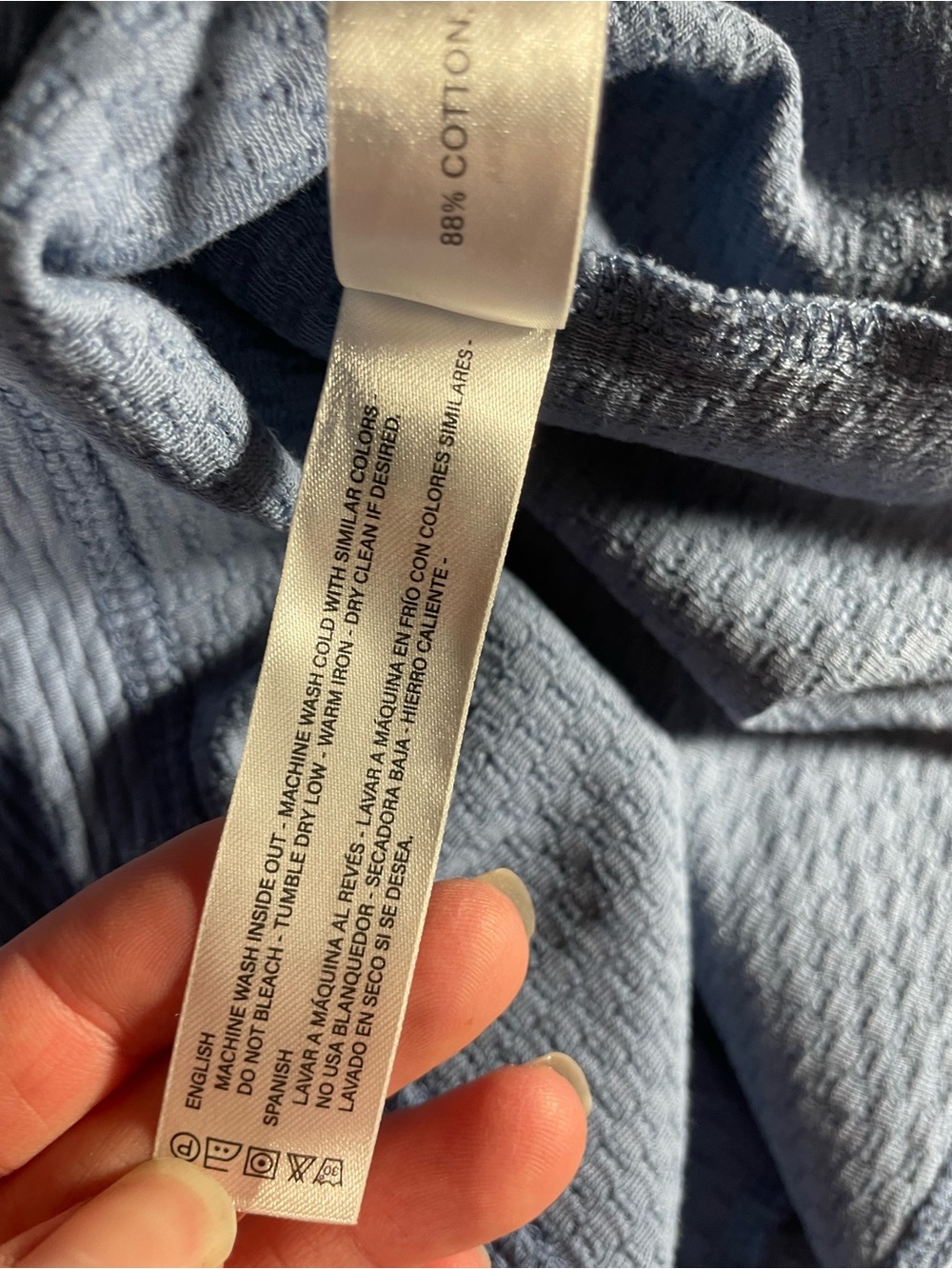 Denim & Flower Light Blue Textured Crewneck Tee - Picture 5 of 7